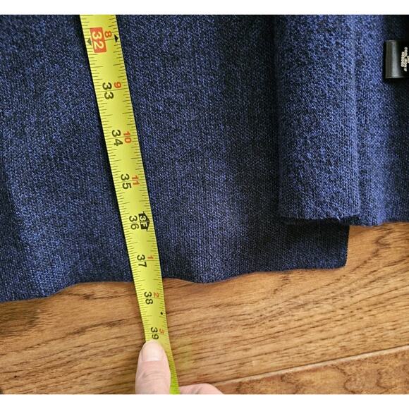 Saks Fifth Ave Open Heavy Duster Cardigan Women's Size S Blue/Black Luxury - Picture 8 of 9